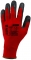 Manusi din poliestier Eurolite 1Lace, rosu tricot, acoperite cu latex negru marime 8